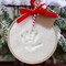 Glitter Baby Handprint First Christmas Ornament Kit with Wooden Ring